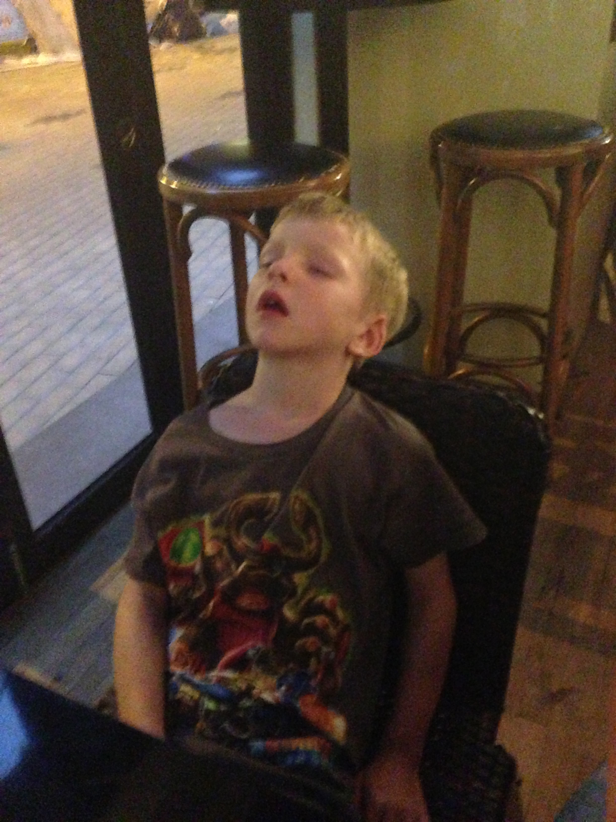 Asleep at the pub Honk Kong nights.